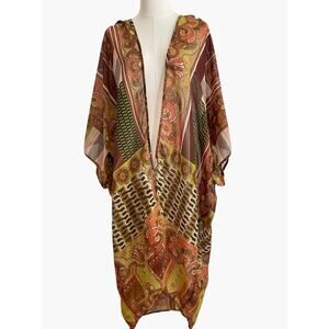 Live 4 Truth Boho‎ Kimono Cardigan Sz 3X Sheer Duster Coachella Festival Hippie